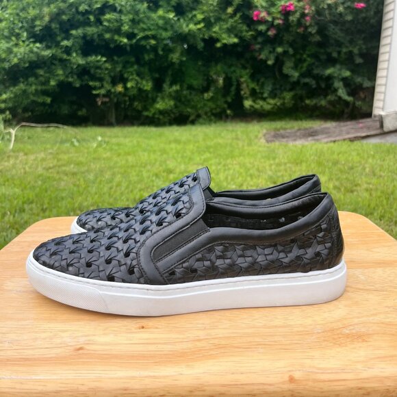 Madison Maison Black Woven Leather Slip On Sneakers Size 41 / US 10 - Picture 1 of 7